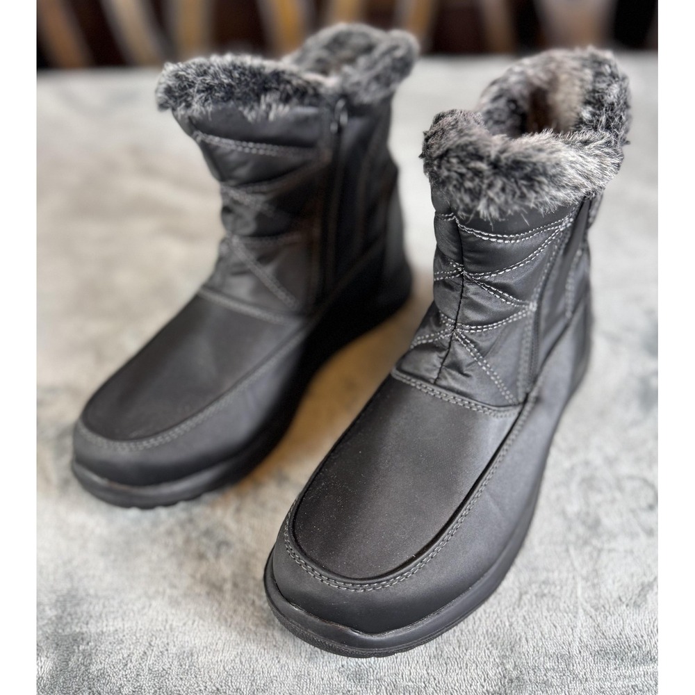 Totes Boots Womens Size 7 Fauna II Winter Snow Waterproof Faux Fur Zip Warm